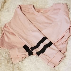 Long Sleeve Cropped Pink Top